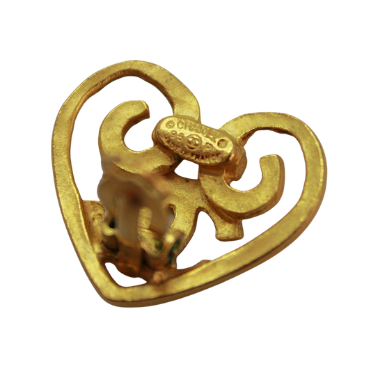 Chanel Heart Earrings | Gold 95P
