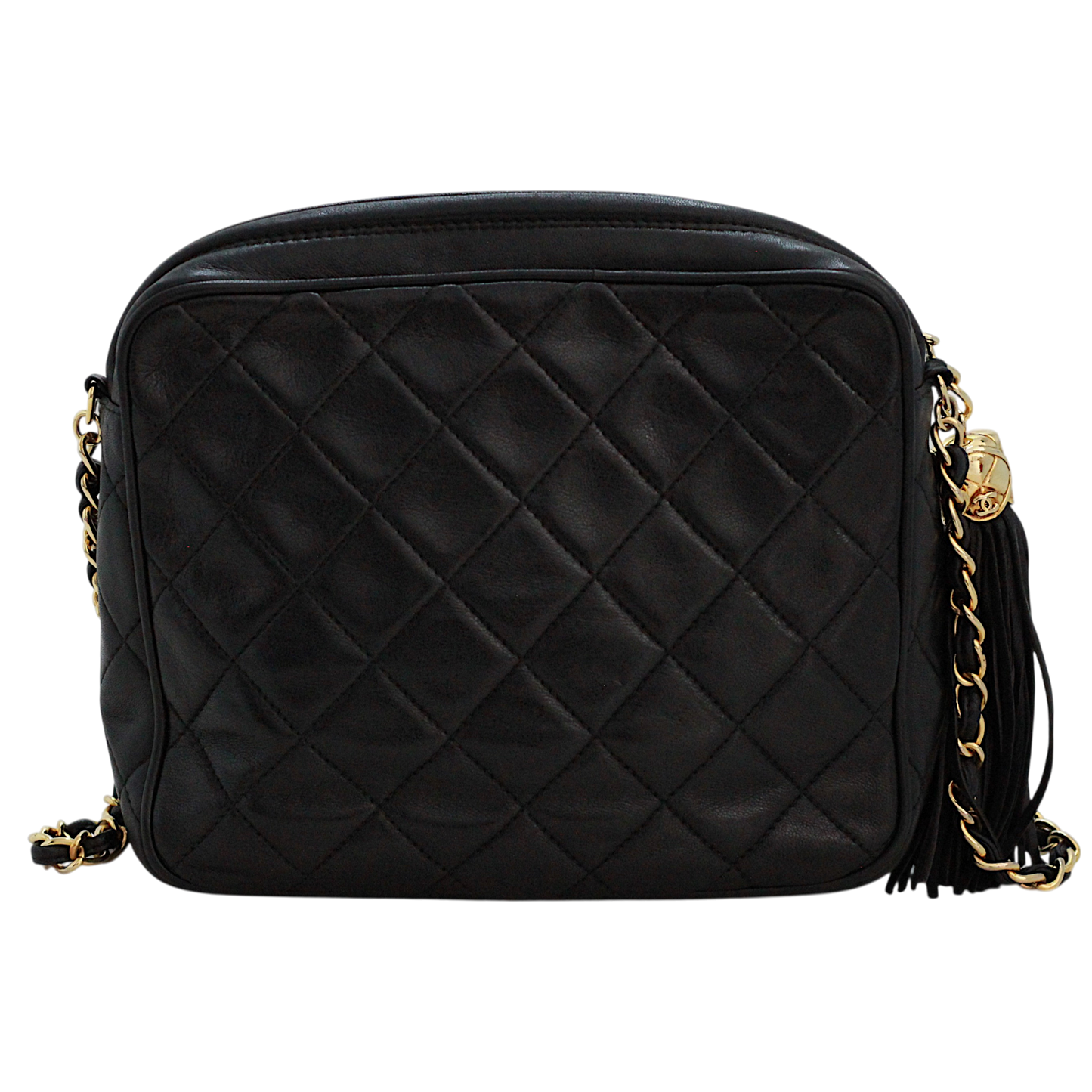 Chanel Black Lambskin Leather Camera Bag | 1989-1991