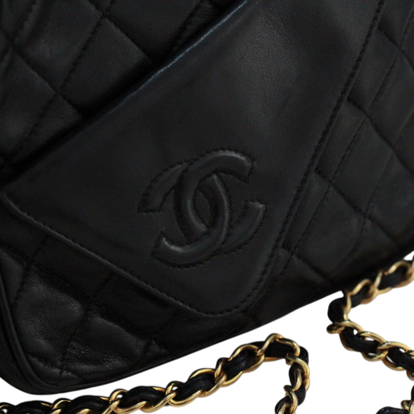 Chanel Black Lambskin Leather Camera Bag | 1989-1991