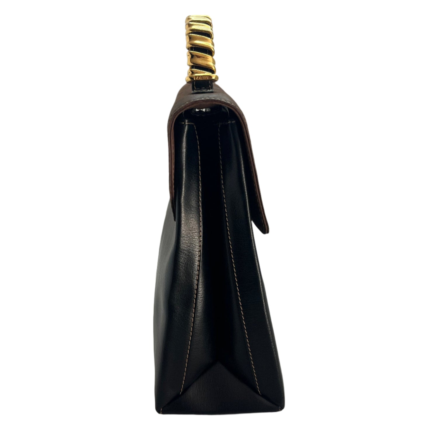 Loewe Velazquez Top Handle Flap Bag | Black and Brown