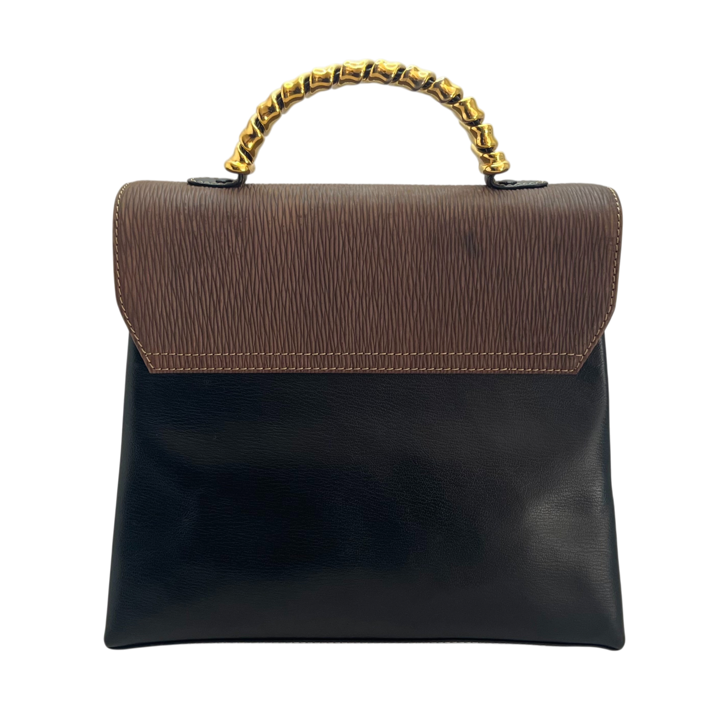 Loewe Velazquez Top Handle Flap Bag | Black and Brown