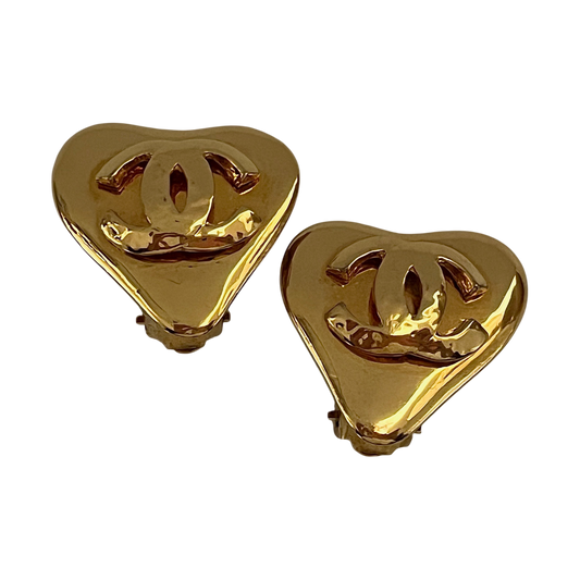 Chanel Heart Earrings | Gold 93P